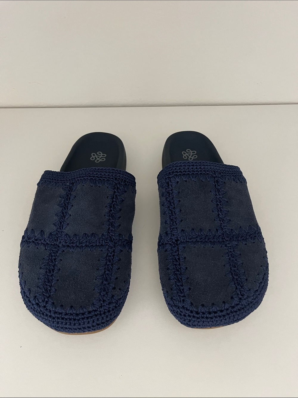 The Sak Navy Crochet Slide Mules 9